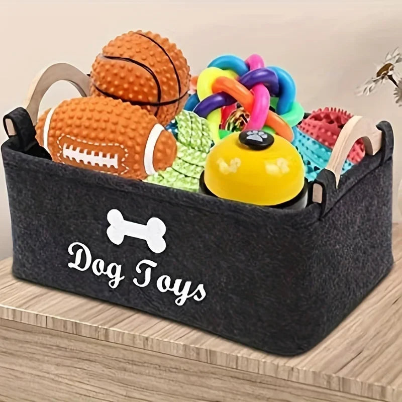 The Collarly Toy Chest — Felt Storage Basket for Pet Toys