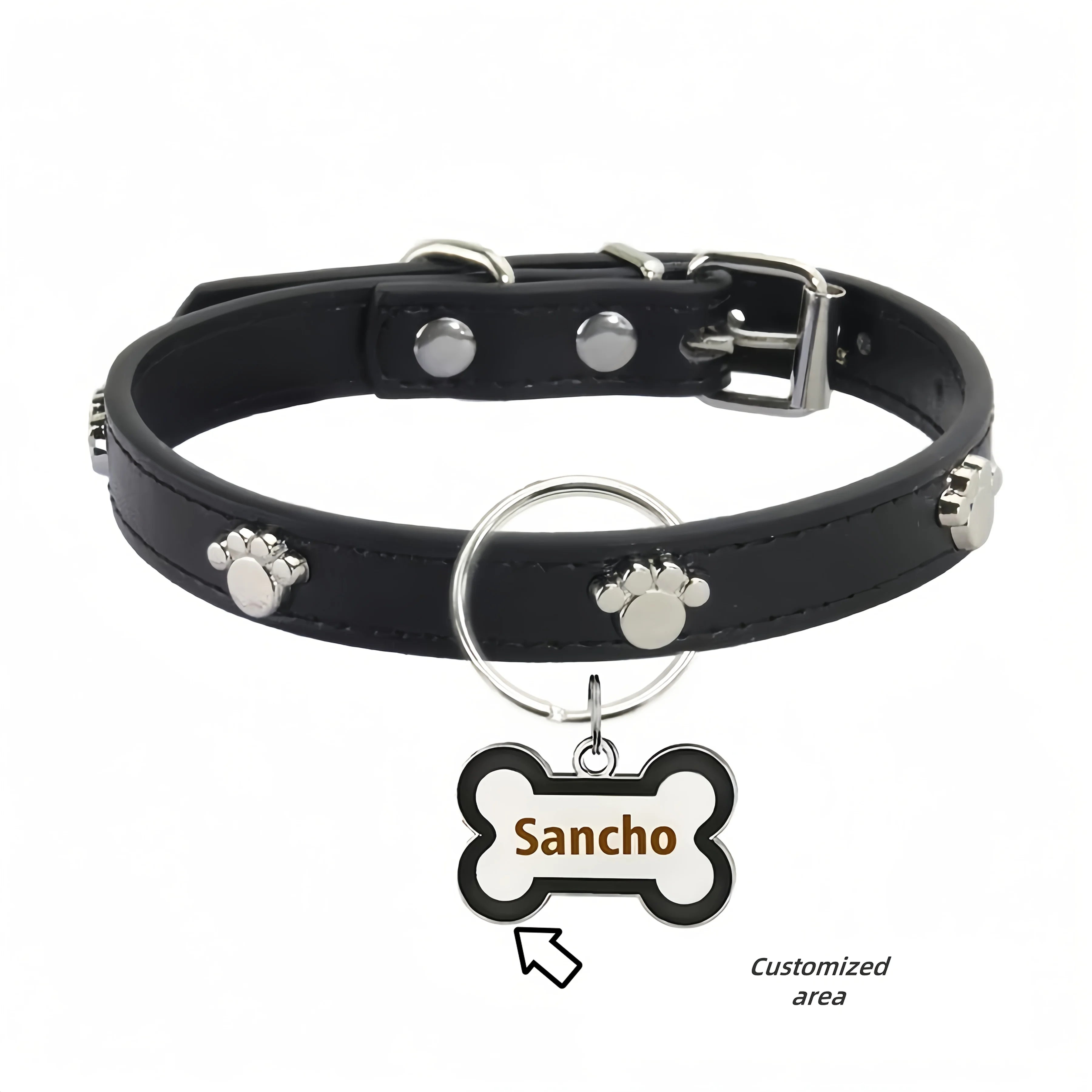 The Collarly Collar & Tag Set — Engraved Leather Collar