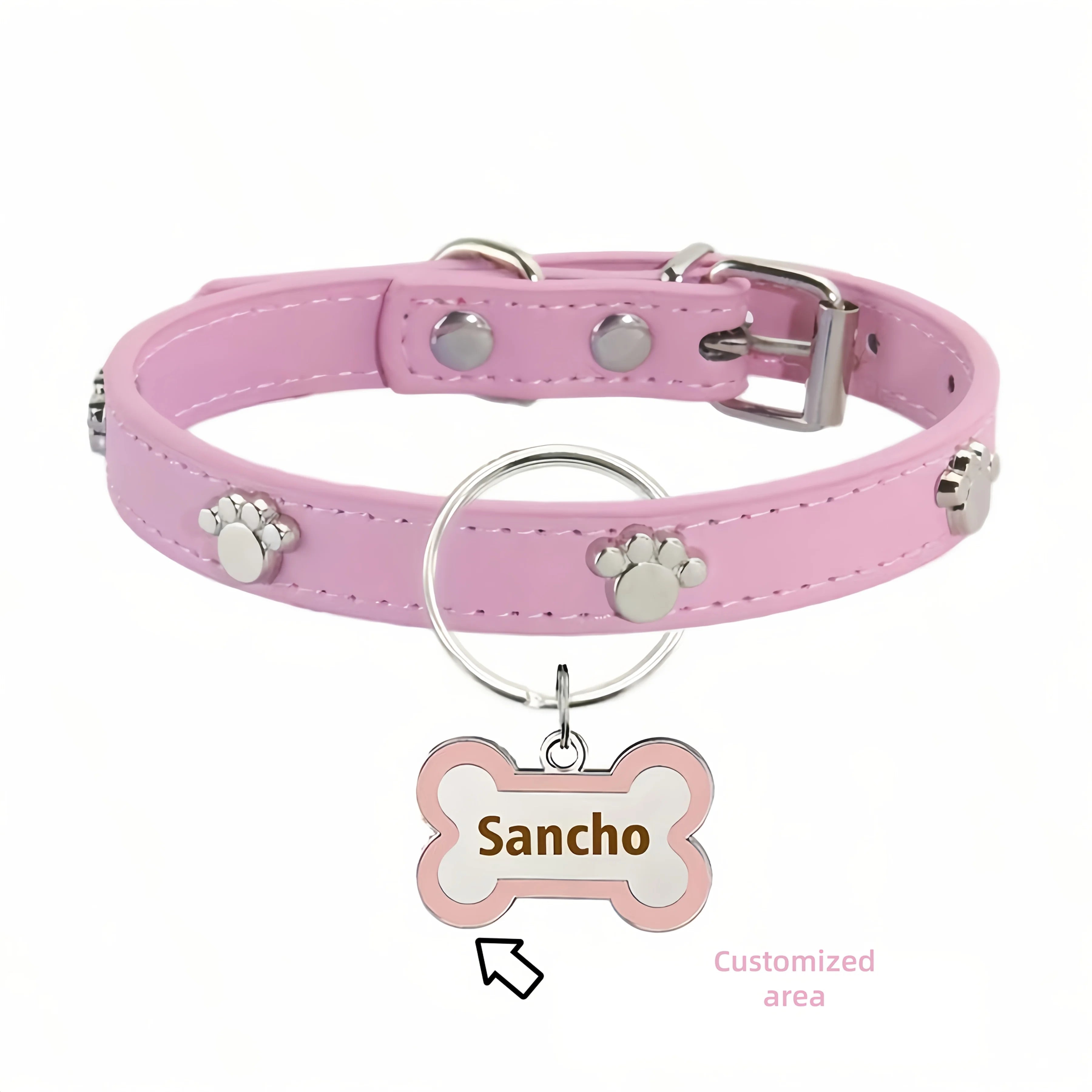 The Collarly Collar & Tag Set — Engraved Leather Collar