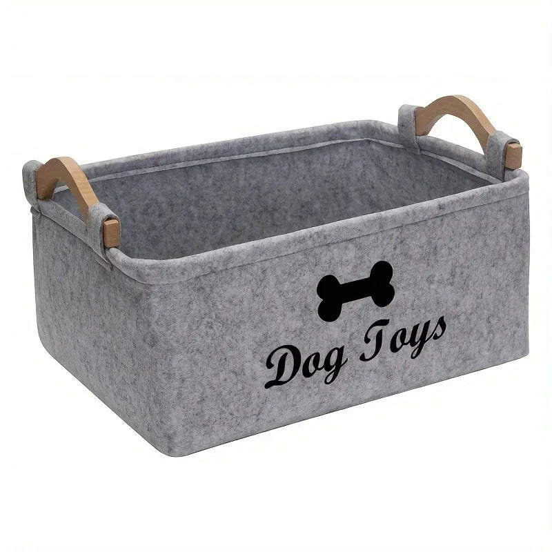 The Collarly Toy Chest — Felt Storage Basket for Pet Toys